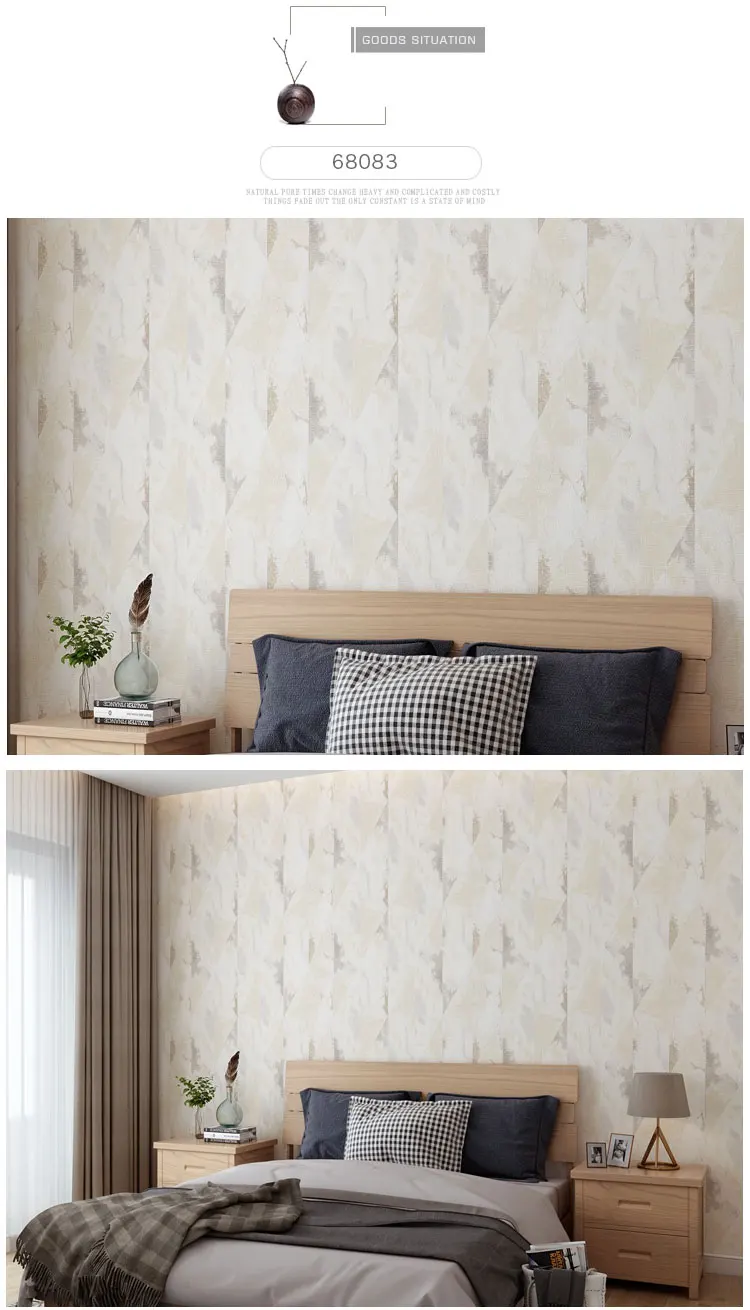 Скандинавские винтажные однотонные обои для спальни, гостиной, Декор, кремово-белый, серый, нетканые обои, рулон для стен