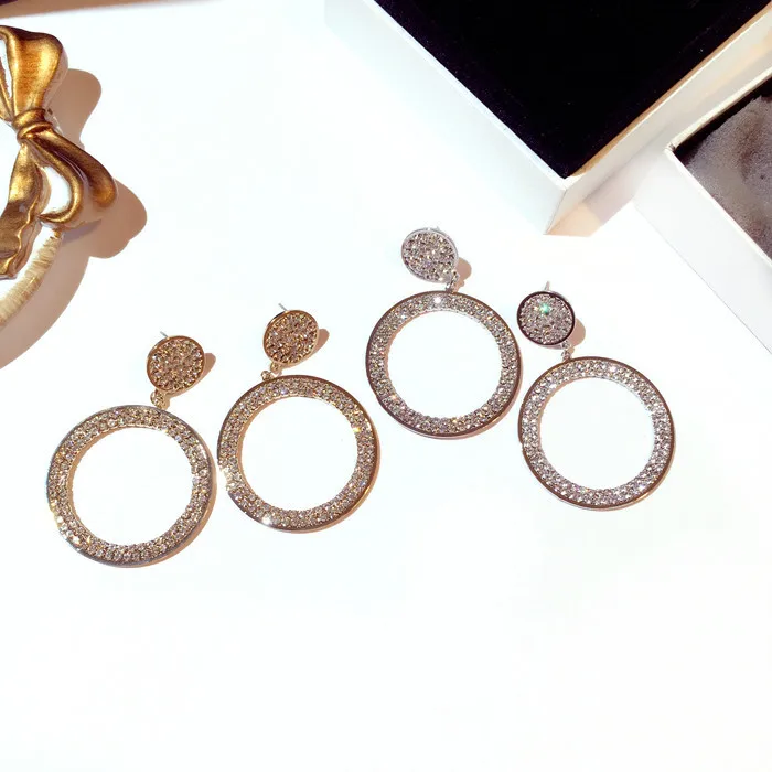Pendant Earrings Crystal Earrings Woman Korean Anniversary Gift Jewelry Cubic Zirconia
