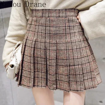 

New Mini Skirts For Women 2020 Harajuku Cute Sweet Skirts High Waist Pleated Plaid Woolen Skirt Student Skirt Female