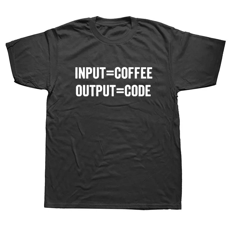 

New Funny Programmer Code and Coffee Cotton Short Sleeve T Shirt Cotton Print Tee T-Shirt