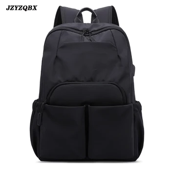

Multi Pocket Backpacks Men's Backpack USB Charging Port Design mochila 15.6 inch Laptop Bag Black Waterproof Nylon Bagpack