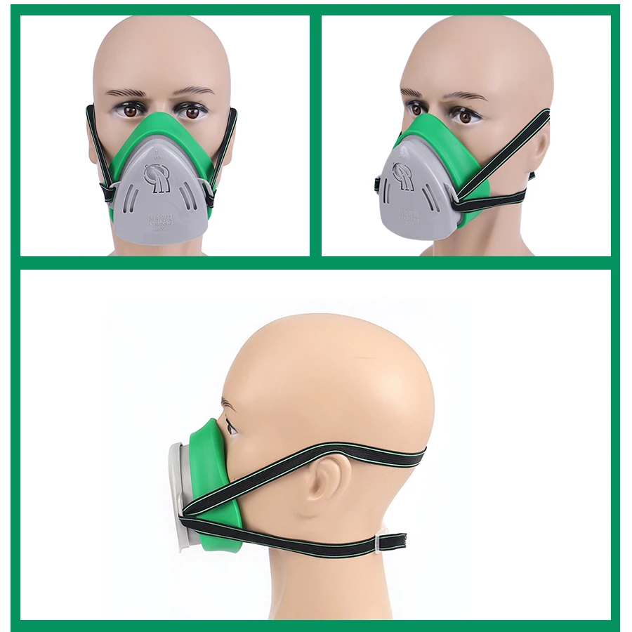 Masque Anti-Poussière Chantier 3800 avec Filtre - Lot 1 Set Vert