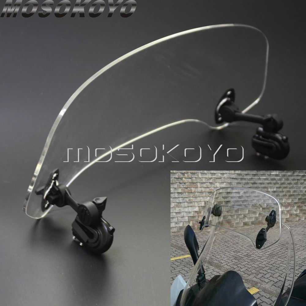 Adjustable Clear Motorcycle Extension Windshield Spoiler Wind Screen Deflector Adjustable Clear Motorcycle Extension Windshield Spoiler Wind Screen Deflector