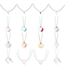 02 XL TFB TIFF,, 925 пробы, серебро, классика, любовь, двойной ключ, модель, ожерелье, подвеска, элегантное ювелирное изделие, подарок для женщин и девушек