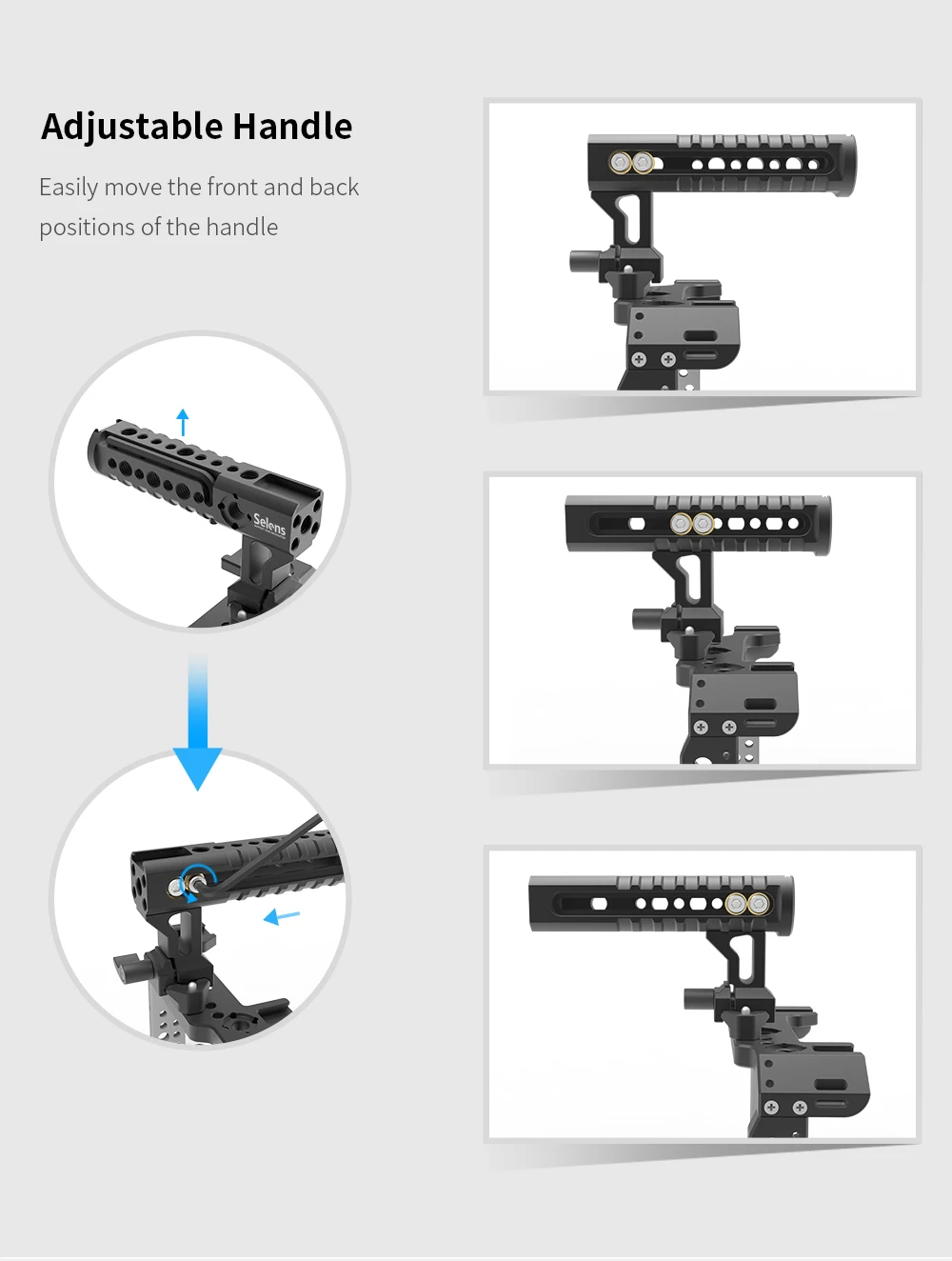 Selens A7iii A7R3 A7M3 Aluminum Alloy Cage Rig Cold Shoe Mount Stand Protective