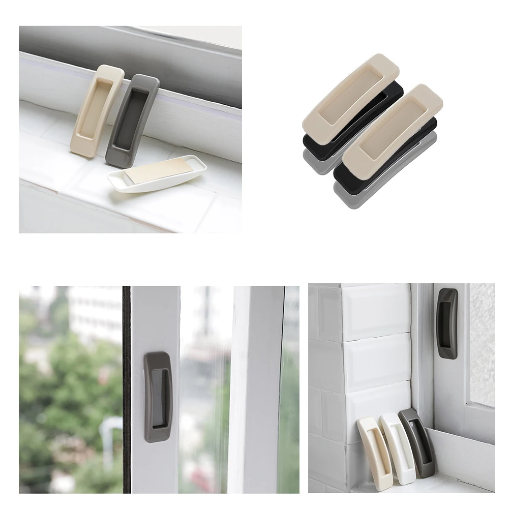 2pcs Pull Abs Paste Type Knob Wardrobe Doors Drawer Rectangle Home