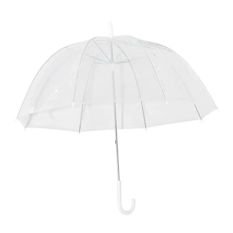 

Fashion Transparent Clear Bubble Dome Shape Umbrella Outdoor Windproof Umbrellas Princess Weeding Decoration H7ED