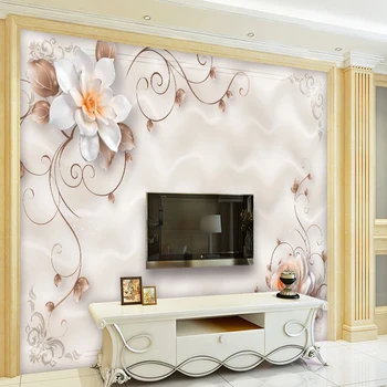 

European simple flower vine Wallpaper Murals Wall Paper Sticker For Living Room TV Background Wall Home Decor Sticker 3D Fresco、