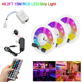 

15M Flexible Strip Light 3528 RGB LED SMD Remote Fairy Lights Room TV Party Bar String Lights, Fairy Lights