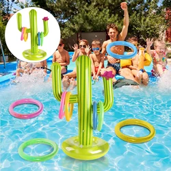 Jouets flottants pour enfants et adultes, mise à niveau 100%, Cactus gonflable pour piscine en plein air, jeu de lancer d'anneau, fournitures de fête à la plage, ensemble de jouets de piscine flottants 