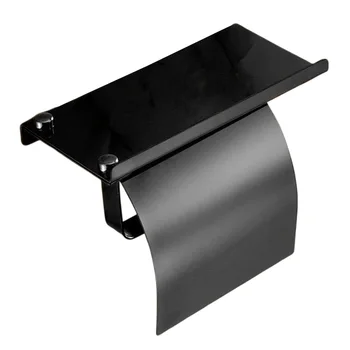 

Dustproof Wall-mounted Bathroom Tissue Rack With Shelf Stainless Steel Toilet Paper Holder Roll Fixtures Kitchen Universal Stand