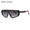 OEC CPO Vintage Punk Square Sunglasses Men Women Brand Design Fashion One Piece Sunglasses Women Retro Brown Shades Glasses ► Photo 2/6