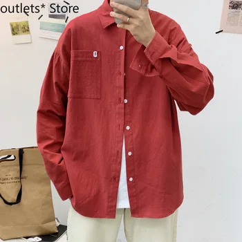 

Shirt Teenager College Style Loose-Fit Coat Spring Autumn Embroidery Comfortable Fashion Loose Long-sleeved Upper Garment