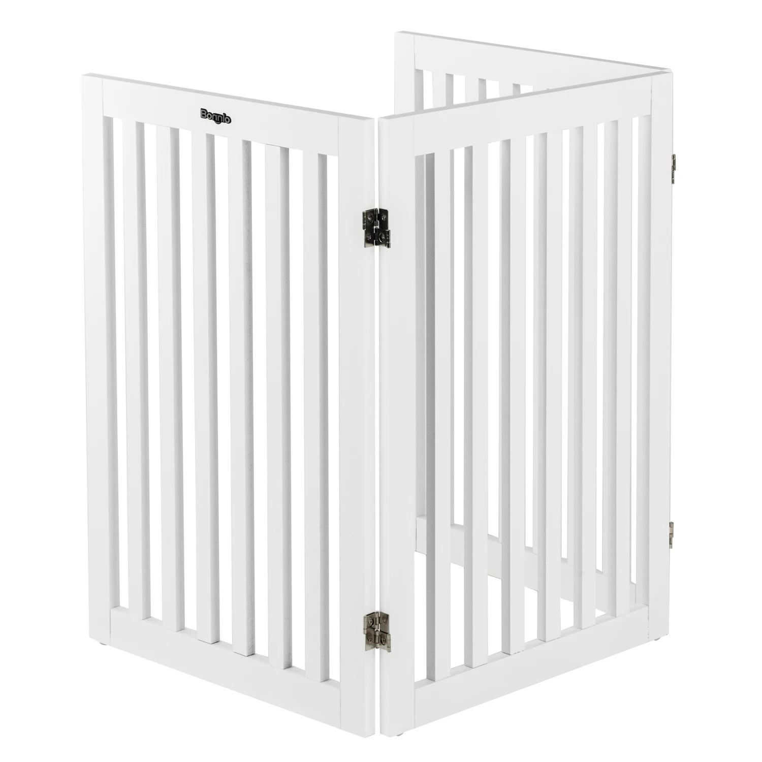 white wood pet gate