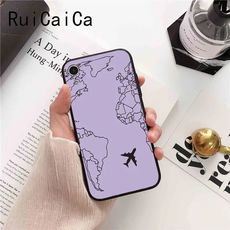 World map airplane travel