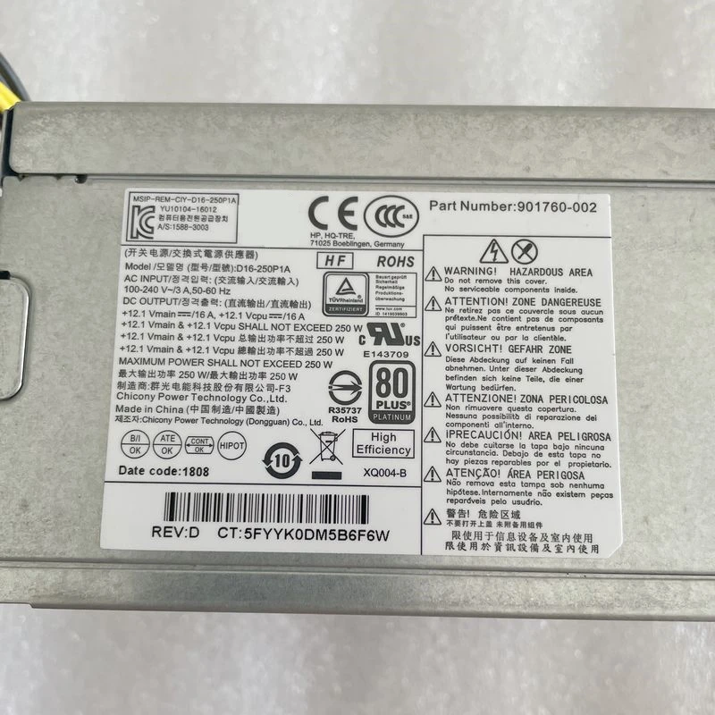 250W voeding D16-250P1A L08417-002 voor HP ProDesk 280 282 600 800 G3 250W voeding D16-250P1A L08417-002 voor HP ProDesk 280 282 600 800 G3