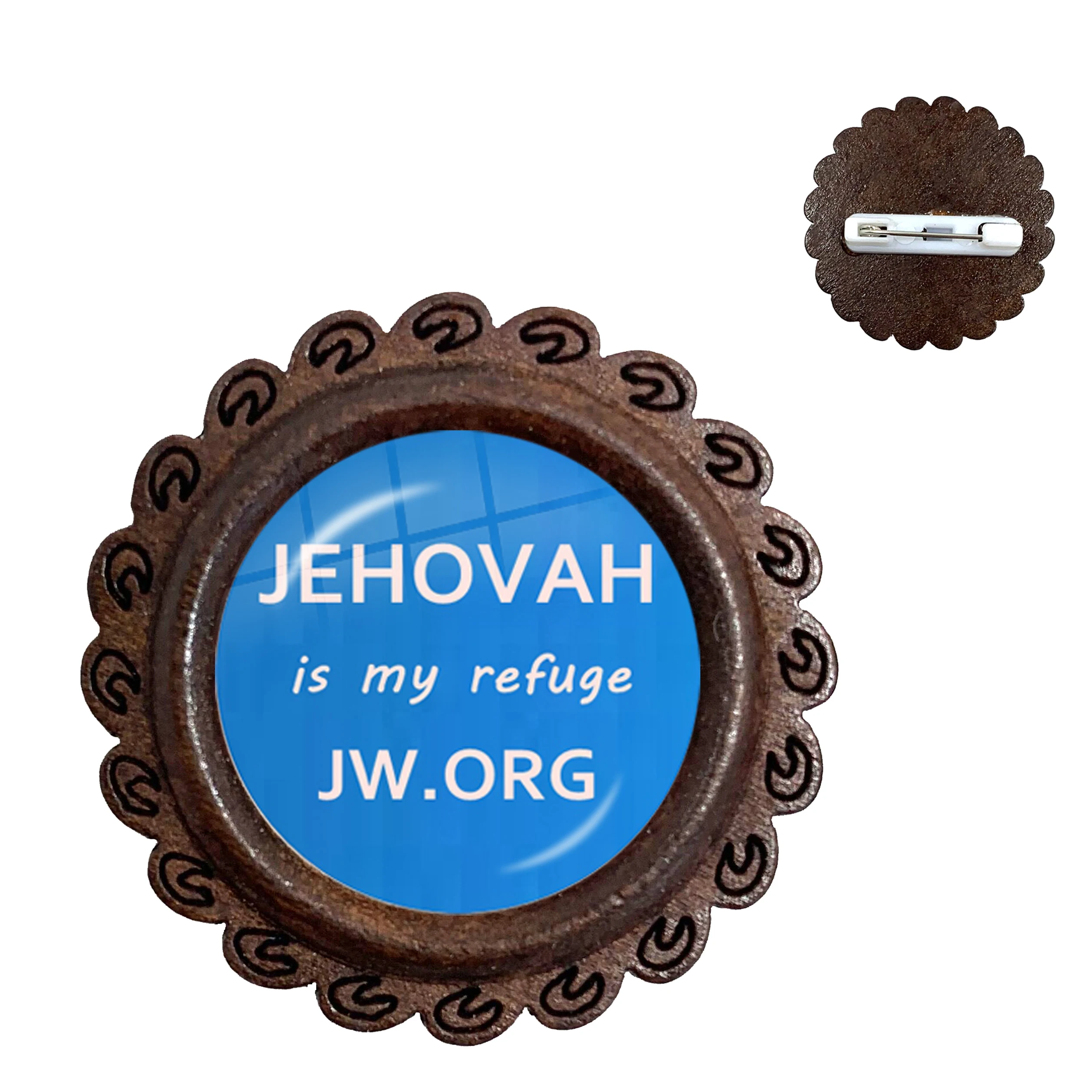 JW.ORG деревянные броши булавки на лацкан Collarpin стеклянный кабошон с фото значок