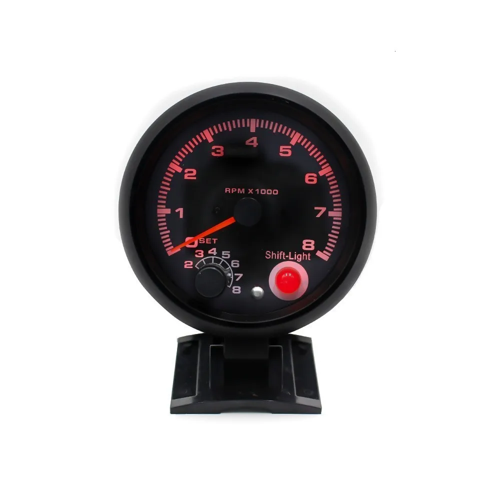 CNSPEED 80 мм Автомобильный Тахометр, датчик 0-8000 об/мин, подходит для 4, 6, 8 цилиндров, 7 цветов, светодиодный светильник, 12 В, сменный светильник, YC100142-CN