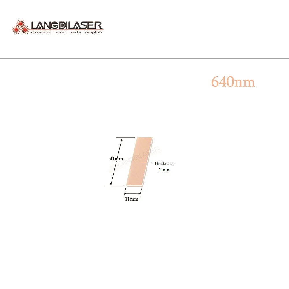 wave : 640nm~1200nm, IPL laser HR optic filter , size : 41*11*1mm , material : sapphire with best quality never fall off film