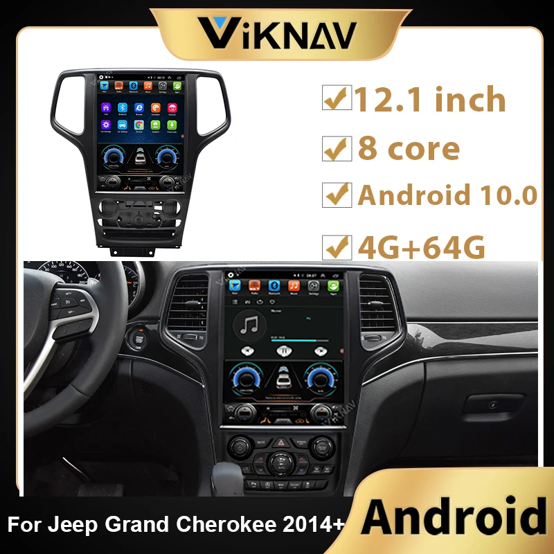 

12.1 inch Android 10.0 car radio For JEEP Grand Cherokee 2014 2015 2016-2021Car Stereo DVD Multimedia Player Auto GPS Navigation