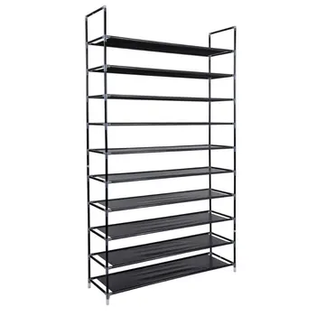 

Shoe Rack Super Wide Large Combined Simple Shoe Rack Cover 10 Layer Portable Shoe Rack Black Tube Black CompartmShoe Cabinets