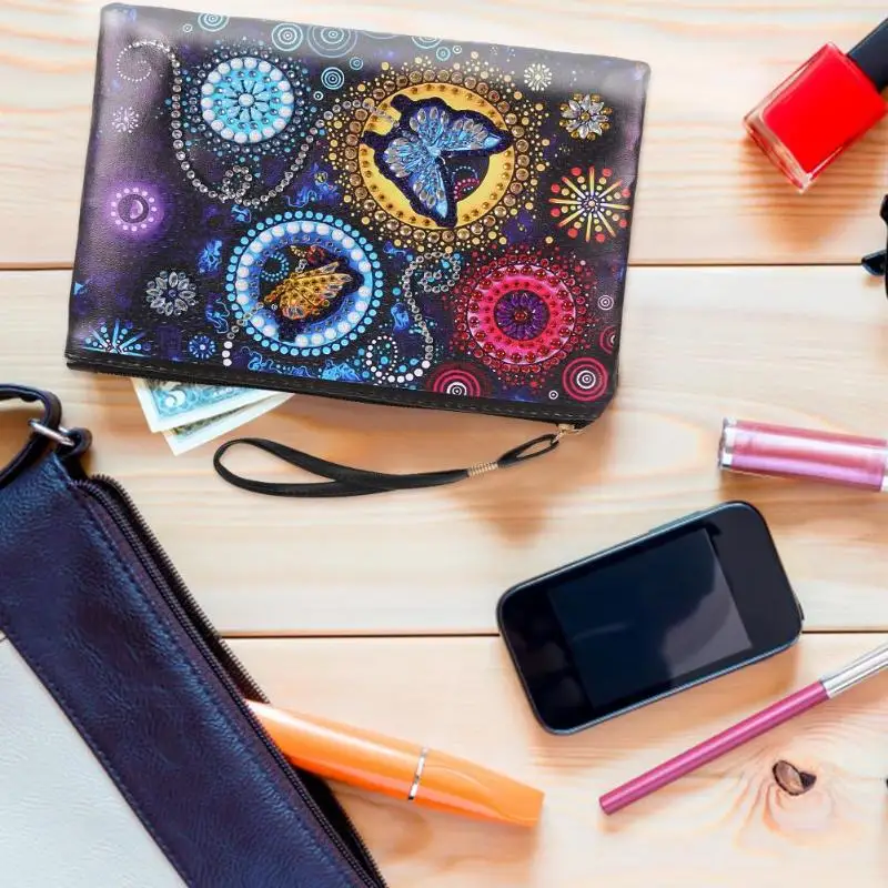 Handbag DIY Special Shaped Diamond Painting Wristlet Wallet Women Clutch Makeup Organizer Storage Bag Embroidery Christmas Gift