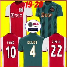 Ajaxe Джерси Домашняя футбольная рубашка DE JONG DE LIGT VAN DE BEEK NERES HUNTELAAR 19 20 Ajaxes TADIC ZIYECH футбольные рубашки
