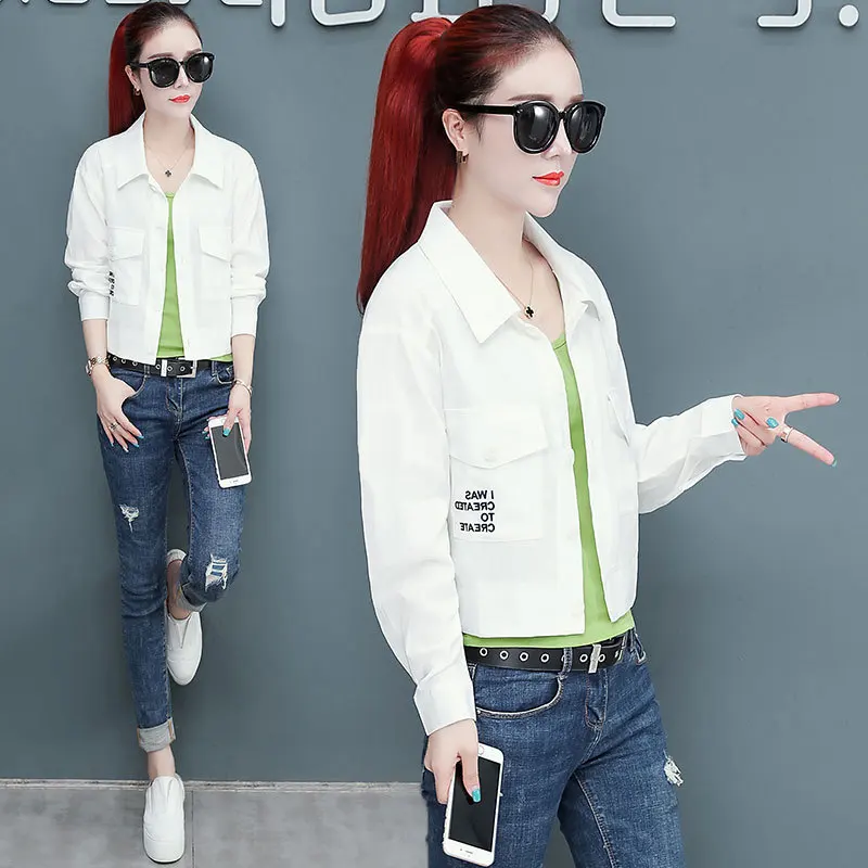 

Autumn Clothing Women's 2019 New Style Early Autumn Tops Students Two-Piece Set Short Coat Women's Long-Sleeve Versatile Jacket