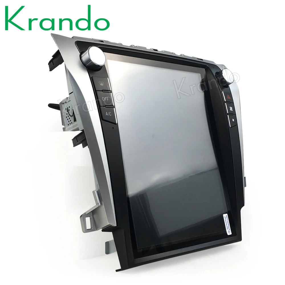 Perfect Krando Android 8.1 12.1" Tesla style Vertical screen car multimedia system GPS for Toyota Camry 2013-2016 gps navigation player 1