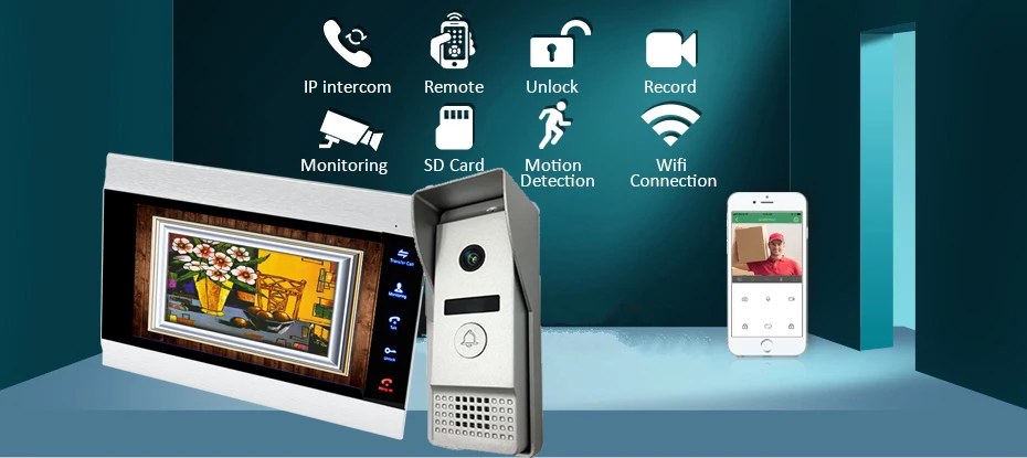 【Wifi AHD 960p】 dragonsview 7 ''беспроводной видеодомофон для Android и IOS Wifi видео дверной звонок Система разблокировки записи