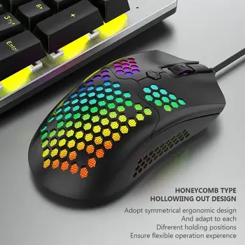 

M5 Honeycomb Hollow Out RGB Lights 16000DPI 7 push button Wired Gaming Mouse for PC Computer