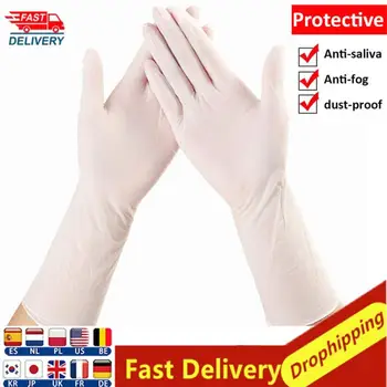 

White 100 Pcs Ultra-thin Oil-proof Waterproof Kitchen Office Public Place Long Rubber Disposable Pvc Gloves Household Products