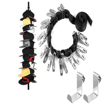 

1pc Cap Rack Hat Holder Over Clothes Door Straps Organizer Hanging Clothing Bag With Accessory Hook
