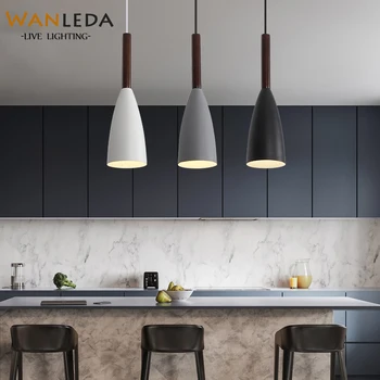 

modern restaurant pendant light E27 bulb Nordic creative three bedside iron bar lighting hanging lights LED chanddelier