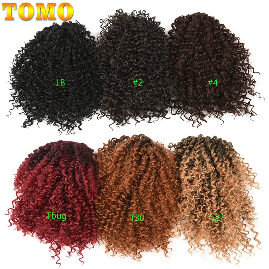 TOMO Synthetic 8" Bouncy Small Curly Pony Tail Hair With Two Plastic Combs Ponytail Hair Extensions Short Hairpiece Blonde Brown
