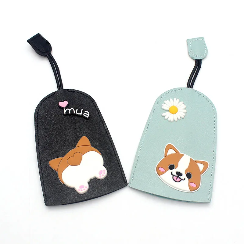 Fashion Cute Corgi Dog Key Case Pull Type PU Leather Key Wallets Housekeeper Car Holder Pouch key holder key organizer key protector