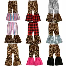 От 1 до 6 лет Детские расклешенные штаны для маленьких девочек детские штаны-клеш с леопардовым принтом для маленьких девочек свободные штаны