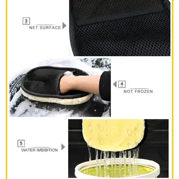 

Car Washing Wool Glove 24*16Cm Car Cleaning Tools Wipe Car Waxing Car-Borne Detergent Clean Cloth Cashmere Glove
