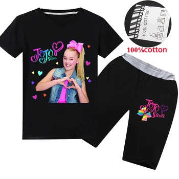 

2020 New Hot Children Tees Tops Suit JOJO Siwa Baby Girls T Shirt Shorts 2pcs Sets Kids Summer Short Sleeve T Shirts Pants Suits