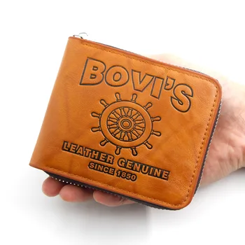 

New European and American Short Zip Men 's Wallet Retro European and American Style Large Capacity Multi- Card Wallet Coin Purse