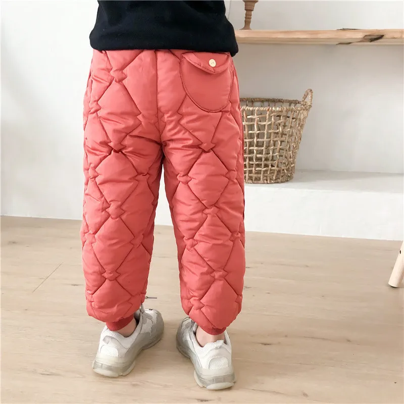 1 2 3 4 Years Toddler Girls Pants Winter Thicken Down Pants For Girl