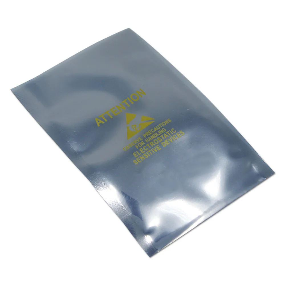 

DHL 2200Pcs/Lot Wholesale Heat Sealing Flat ESD Anti-static Packaging Pouches Printed Logo Open Top Anti Static Bag