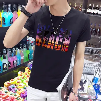 

Summer new women's street letter characters print loose short-sleeved T-shirt 5268