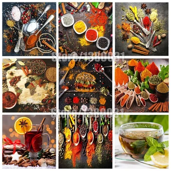 

5D DIY diamond painting kitchen seasoning cross stitch mosaic diamond embroidery n home decoration Christmas gift CC1125