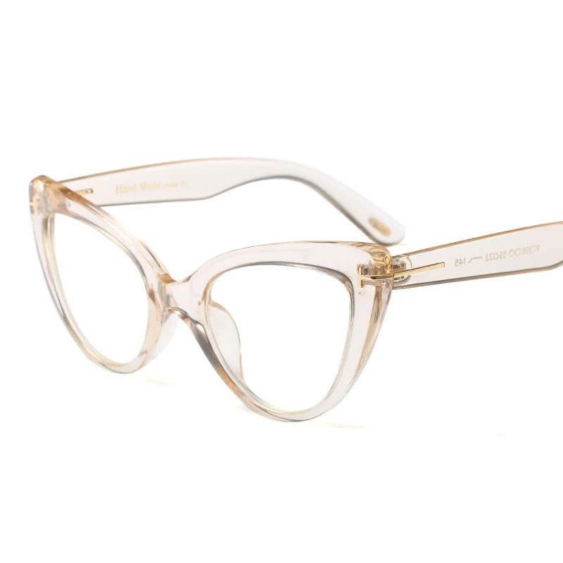 Новая мода кошачий глаз очки оправа для женщин личности негабаритных солнцезащитные очки кошачьи глаза для мужчин женские трендовые плоские зеркальные Lunette de vue - Цвет оправы: 13