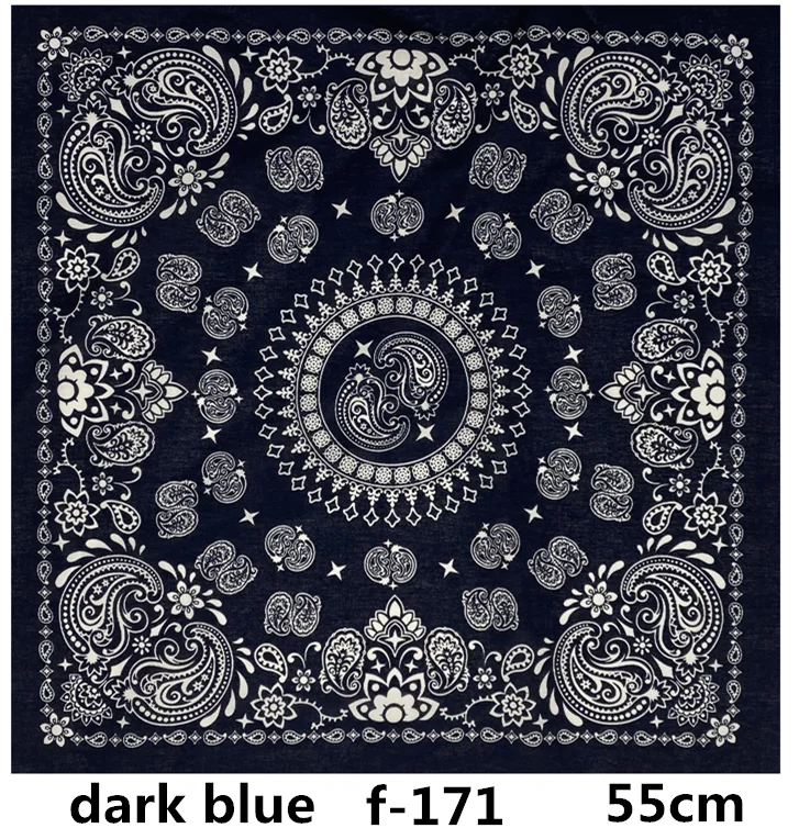 hair scarf for men F151 Unisex Bandana Cotton Blue Tie-dye Kerchief Paisley Hip Hop Hair Band Sports Headwear Wrist Wraps Head Print Handkerchief head scarves for men