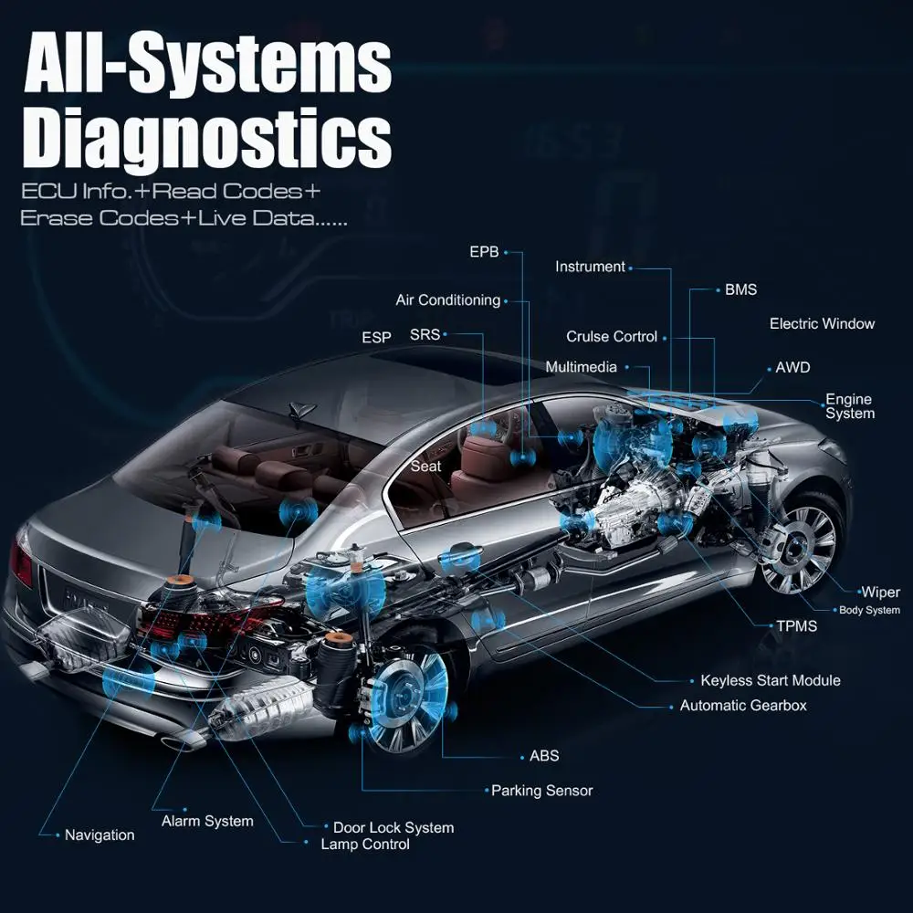Autel MaxiCom MK808BT беспроводной сканер OBD2 автомобильный диагностический инструмент OBD 2