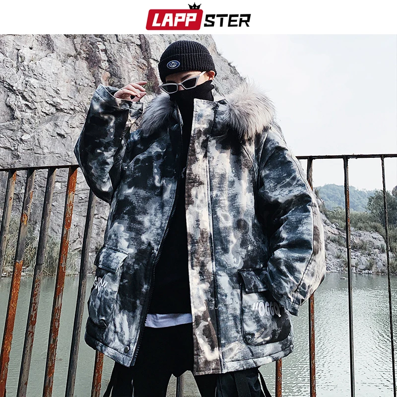 LAPPSTER Camo Winter Jas Dikke Mannen Streetwear Hooded Parka Bontjas 2019 Man Harajuku Japanse Zwarte Puffer Jas Plus Size LAPPSTER Camo Winter Jas Dikke Mannen Streetwear Hooded Parka Bontjas 2019 Man Harajuku Japanse Zwarte Puffer Jas Plus Size