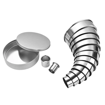 

Stainless Steel Round Cookie Cutter Set, 14 Circular Biscuit Cutters Round Donut Ring Molds for Baking 1.2 Inch Height