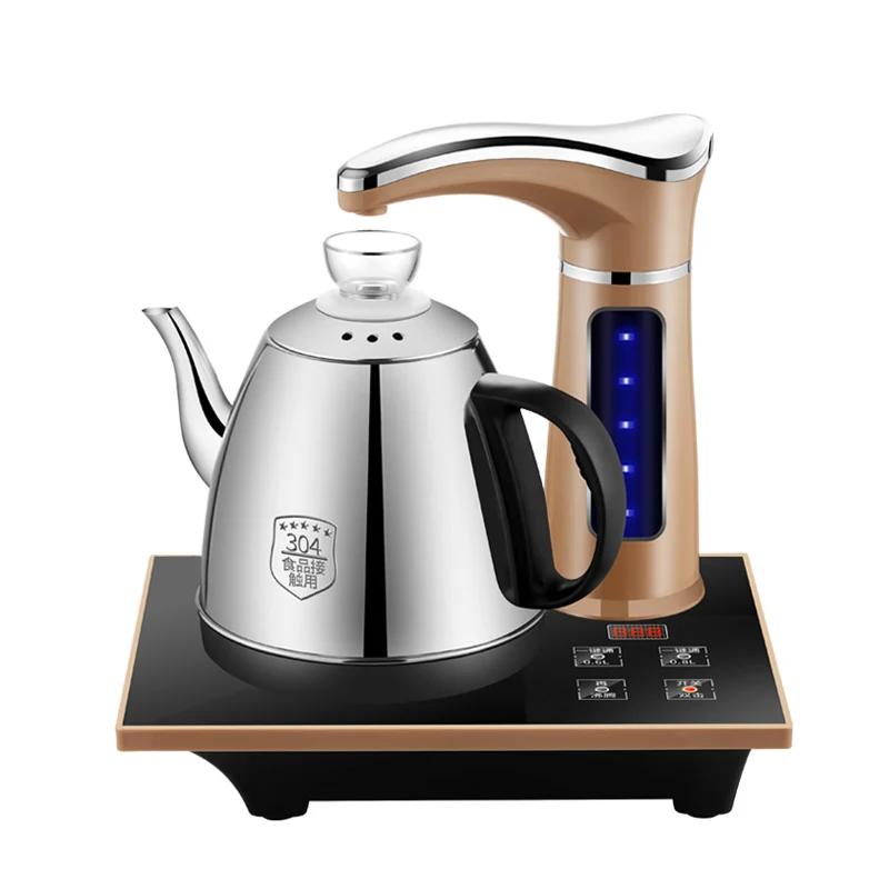 Ceny Elektryczny w pełni automatyczny czajnik zestaw z imbrykiem 0.8L stal nierdzewna bezpieczeństwo automatyczne wyłączanie dozownik do wody samovar pompujący piec agd